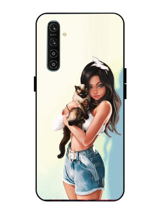 Realme XT Cute Girl with Cat