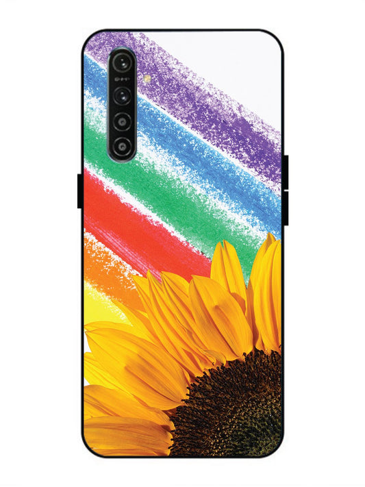Realme X2 Sunflower on Colourful Lines