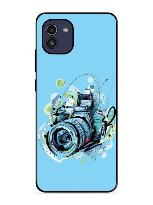 Samsung Galaxy A03 Camera Blue Background