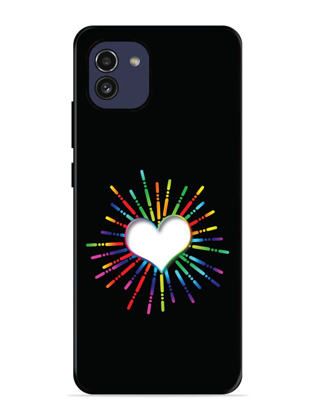 Samsung Galaxy A03 Colourful Heart on Black