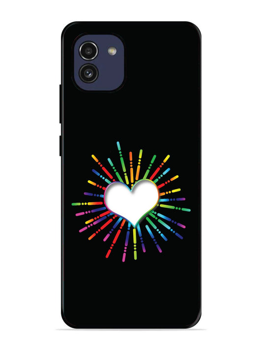 Samsung Galaxy A03 Colourful Heart on Black