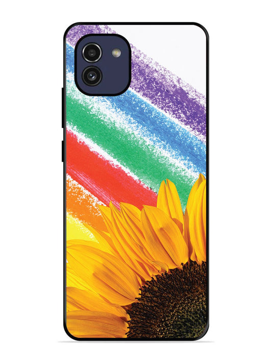 Samsung Galaxy A03 Sunflower on Colourful Lines