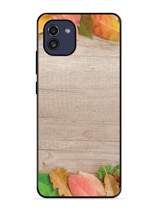Samsung Galaxy A03 Autumn Leafs On Wooden Table