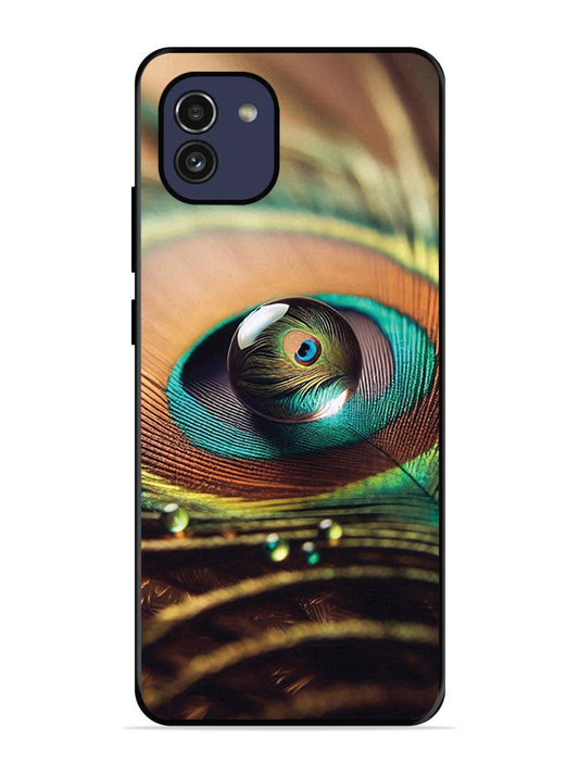 Samsung Galaxy A03 Water Drop On Peacock Feather