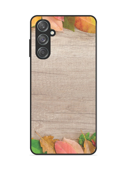 Samsung Galaxy M33 5g Autumn Leafs On Wooden Table