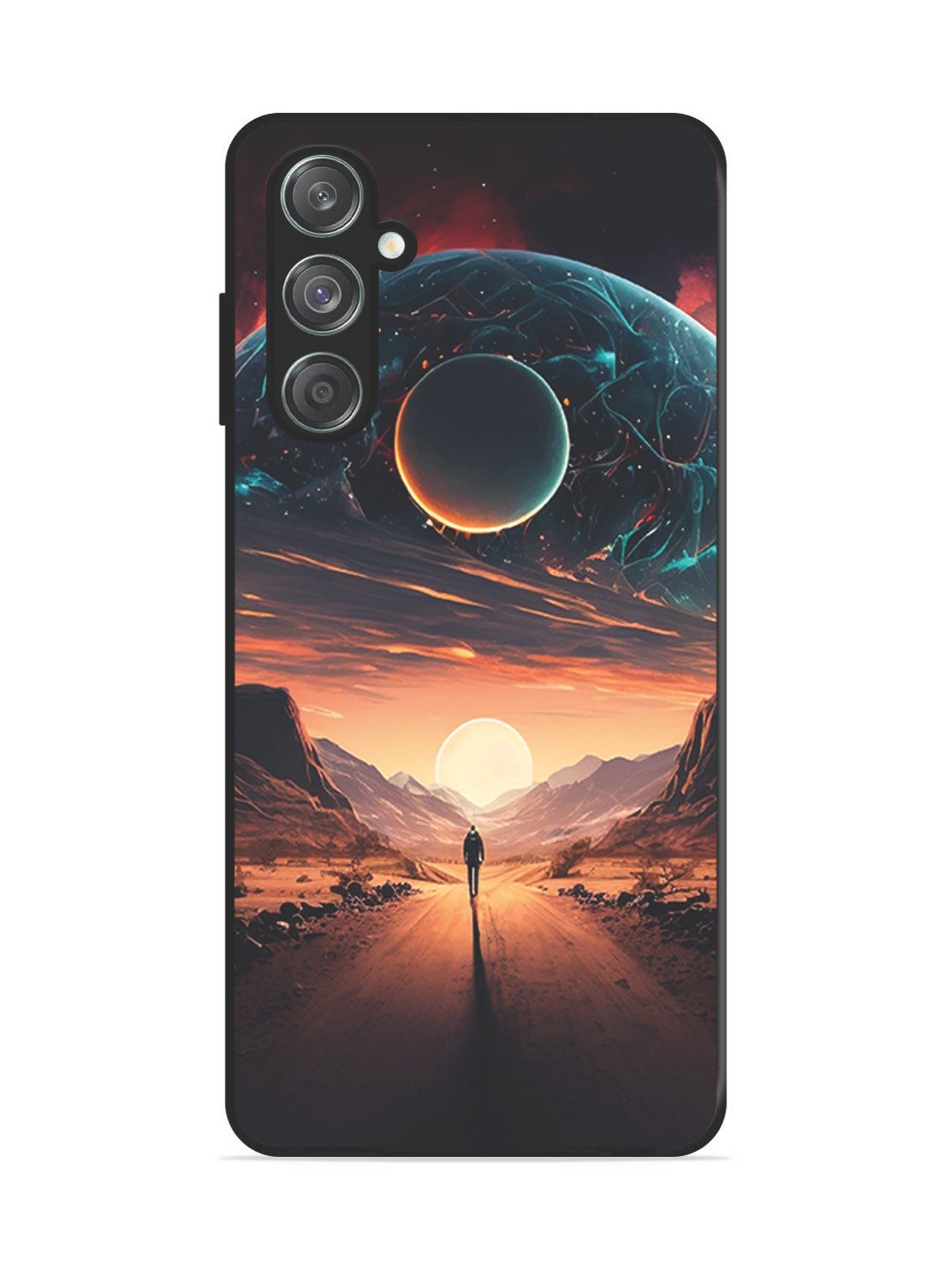 Samsung Galaxy F55 5g Sunset with space scene