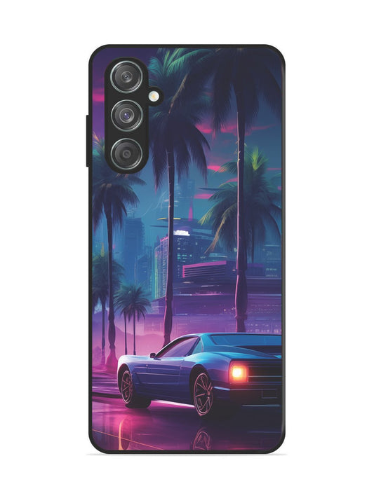 Samsung Galaxy A15 5g sunset-sports-car-city-palm-trees