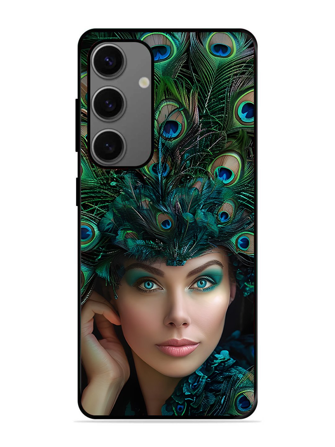 Samsung Galaxy A25 Girl with peacock feather Crown