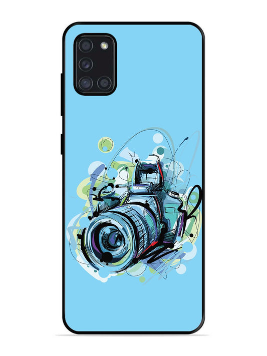 Samsung Galaxy A31 Camera Blue Background