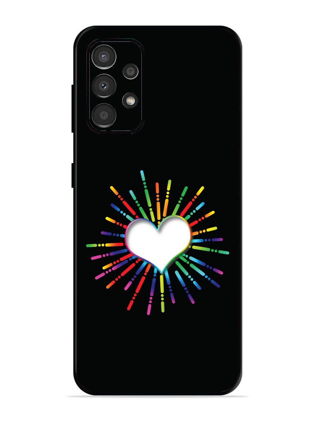 Samsung Galaxy A33 Colourful Heart on Black