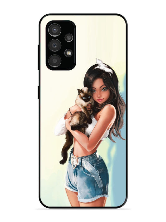 Samsung Galaxy A33 Cute Girl with Cat