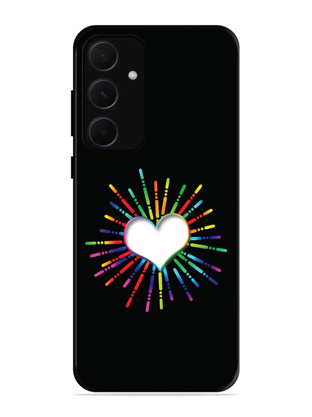 Samsung Galaxy A54 5G Colourful Heart on Black