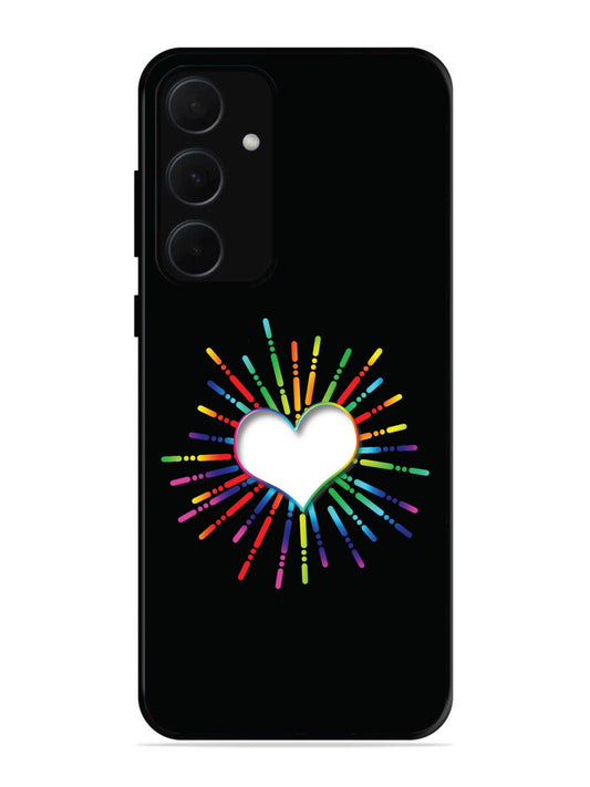 Samsung Galaxy A54 5G Colourful Heart on Black