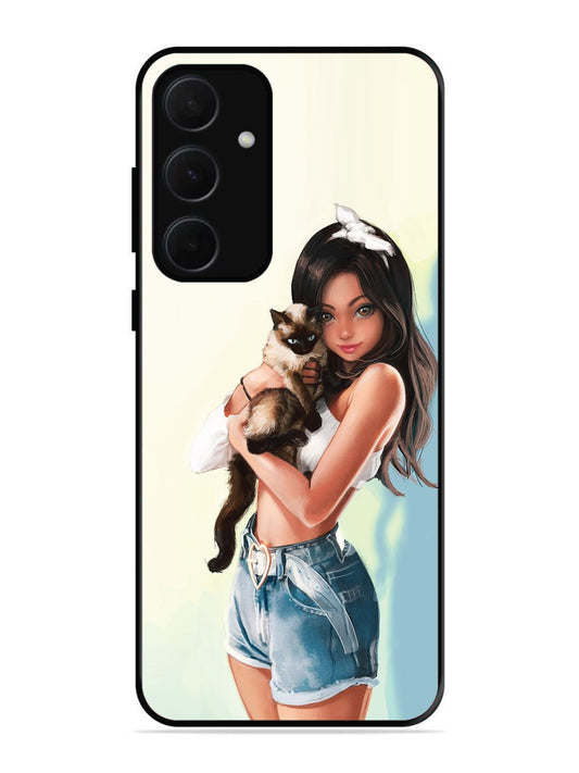Samsung Galaxy A54 5G Cute Girl with Cat
