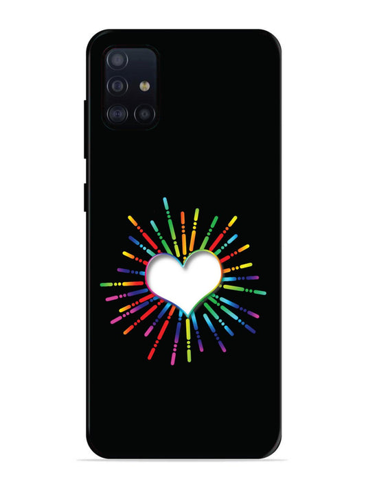 Samsung Galaxy A71 Colourful Heart on Black