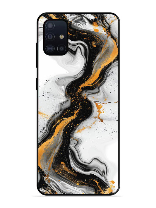 Samsung Galaxy A71 Black And Golden Marble Essence