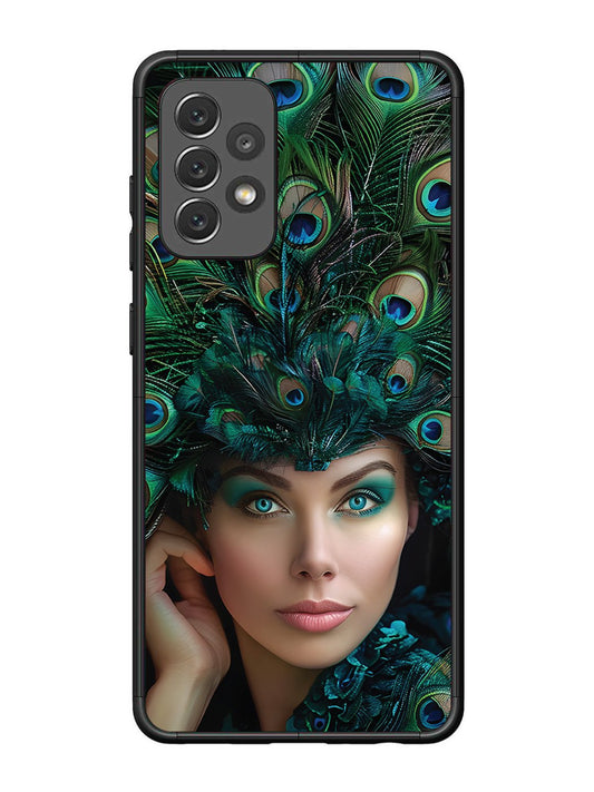 Samsung Galaxy A72 Girl with peacock feather Crown