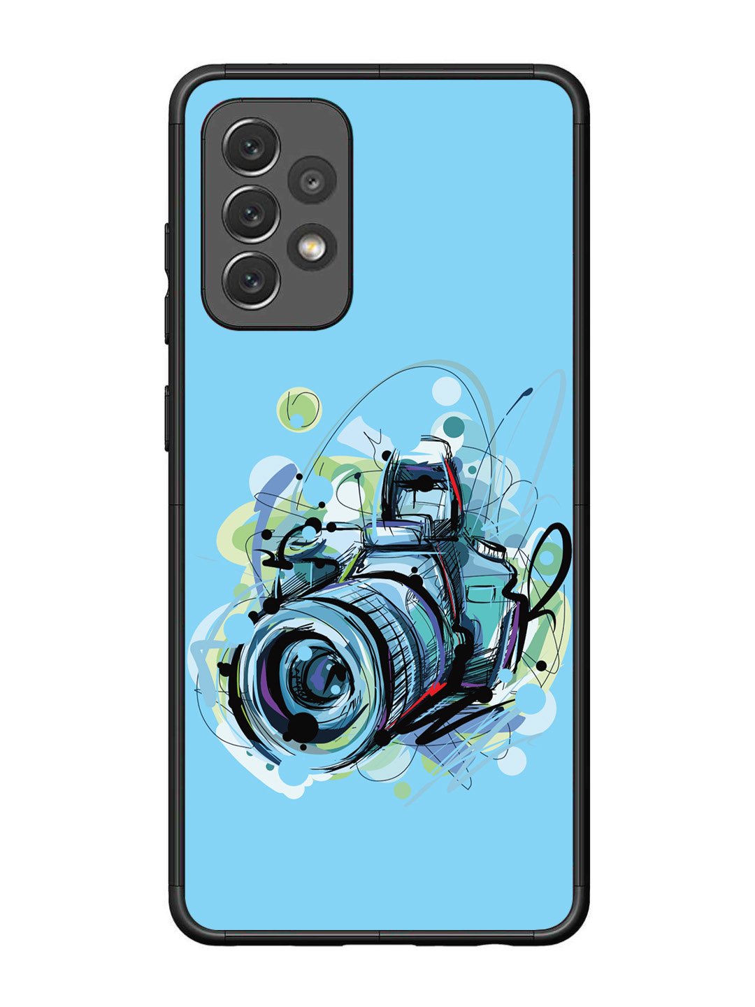 Samsung Galaxy A72 Camera Blue Background