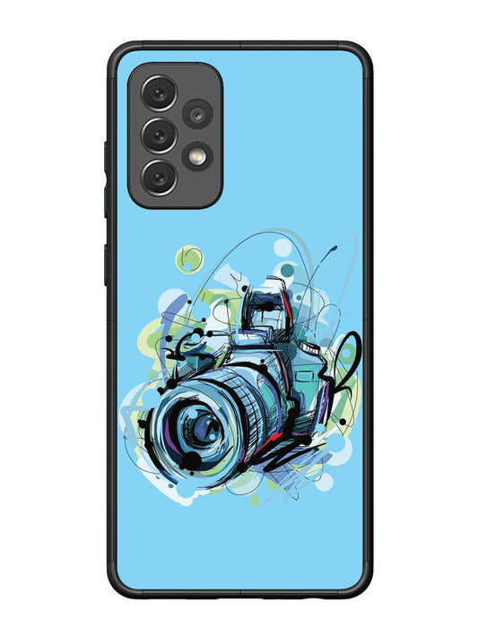 Samsung Galaxy A72 Camera Blue Background