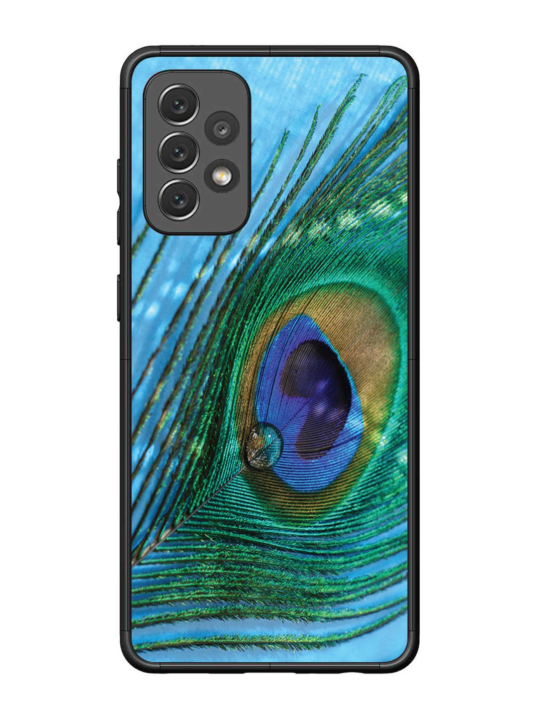 Samsung Galaxy A72 A drop on Peacock Feather