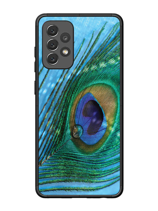 Samsung Galaxy A72 A drop on Peacock Feather