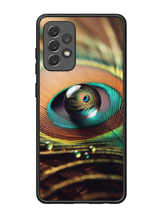 Samsung Galaxy A72 Water Drop On Peacock Feather
