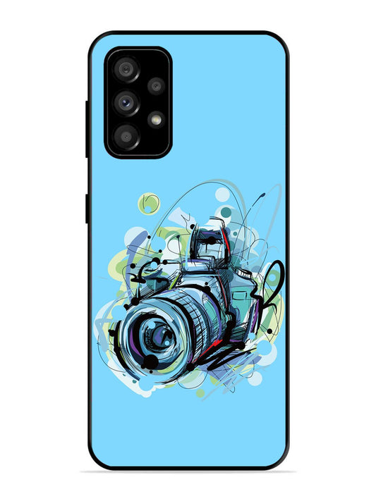 Samsung Galaxy A73 Camera Blue Background