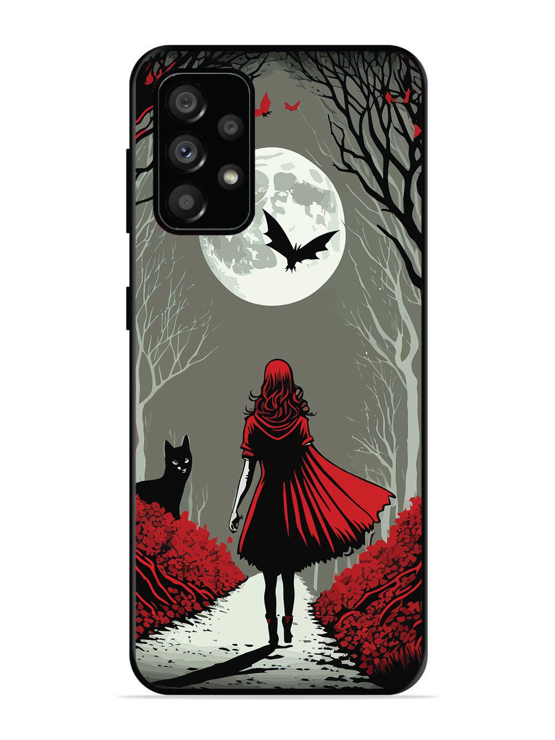 Samsung Galaxy A73 Scarlet Girl in Red Forest