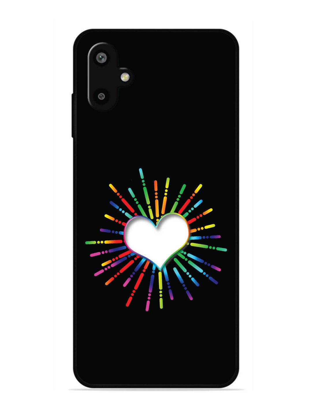 Samsung Galaxy F06 Colourful Heart on Black
