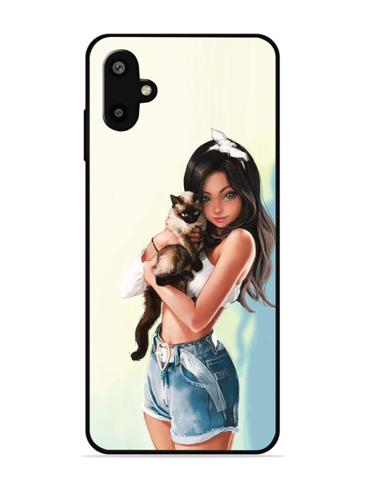 Samsung Galaxy F06 Cute Girl with Cat