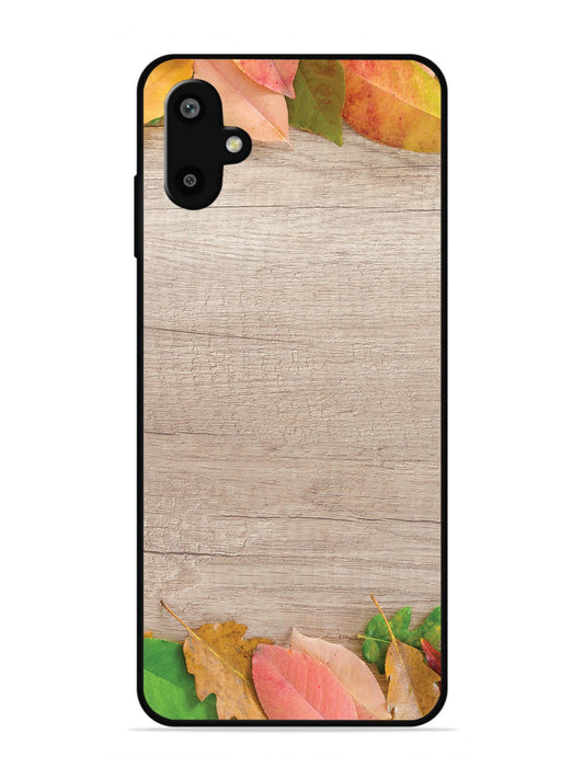 Samsung Galaxy F06 Autumn Leafs On Wooden Table