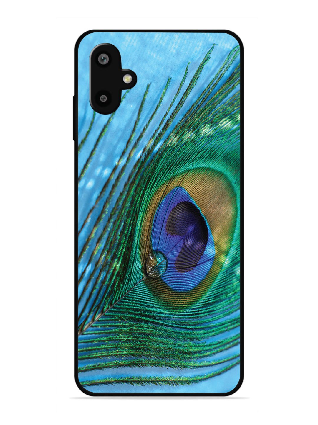 Samsung Galaxy F06 A drop on Peacock Feather