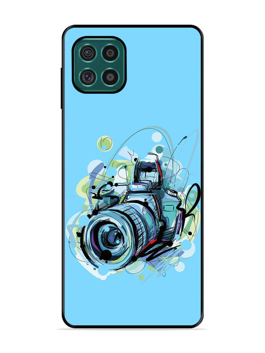 Samsung Galaxy F62 Camera Blue Background