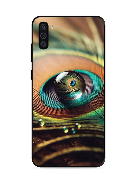 Samsung Galaxy M11 Water Drop On Peacock Feather
