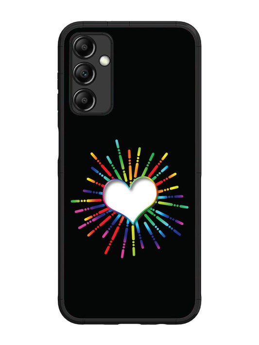 Samsung Galaxy M14 4G/5G Colourful Heart on Black