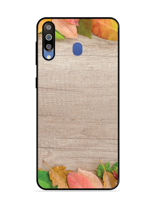 Samsung Galaxy M30 Autumn Leafs On Wooden Table