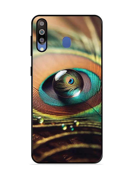 Samsung Galaxy M30 Water Drop On Peacock Feather