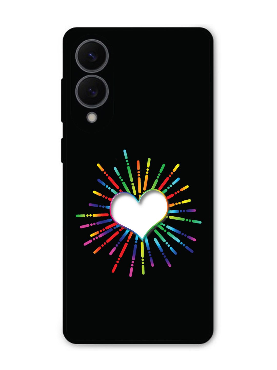Samsung S25 Edge Colourful Heart on Black