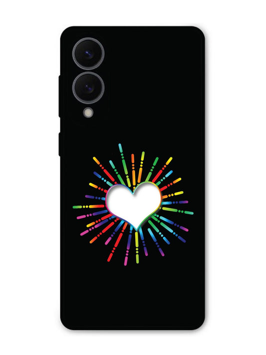 Samsung S25 Edge Colourful Heart on Black