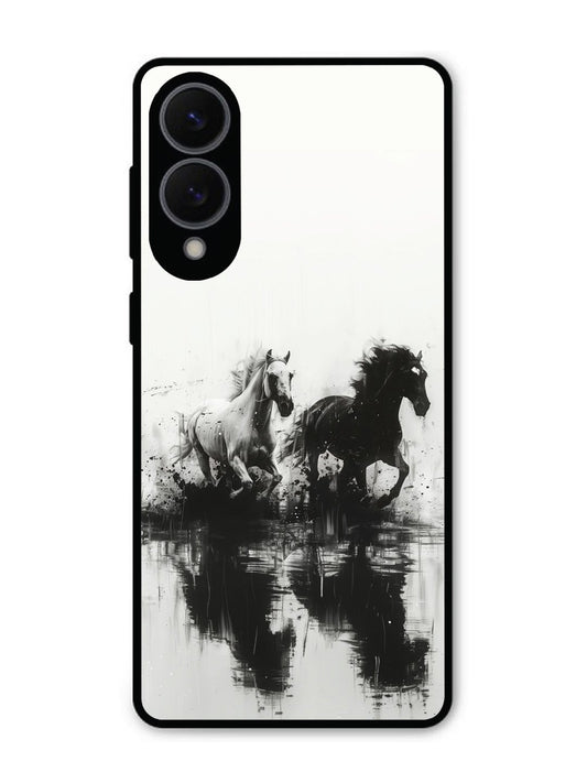 Samsung S25 Edge Black & White Horse