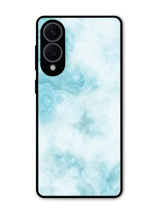 Samsung S25 Edge Light Blue with White Ocean Marble