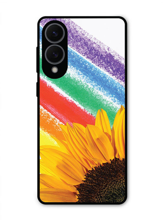 Samsung S25 Edge Sunflower on Colourful Lines