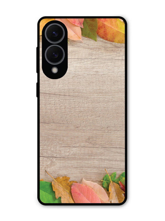 Samsung S25 Edge Autumn Leafs On Wooden Table