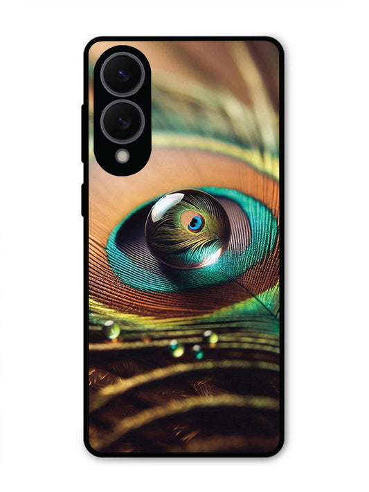 Samsung S25 Edge Water Drop On Peacock Feather