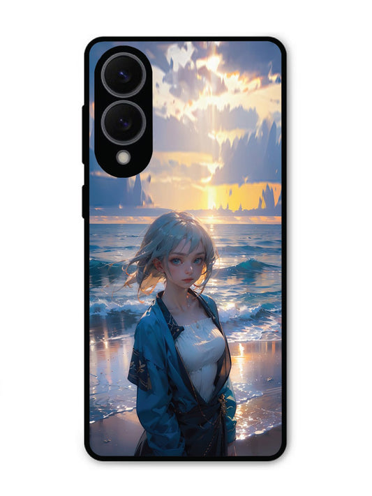 Samsung S25 Edge Anime Girl Beach Ocean Waves