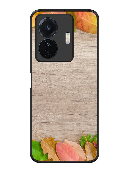 Vivo T1 Pro Autumn Leafs On Wooden Table