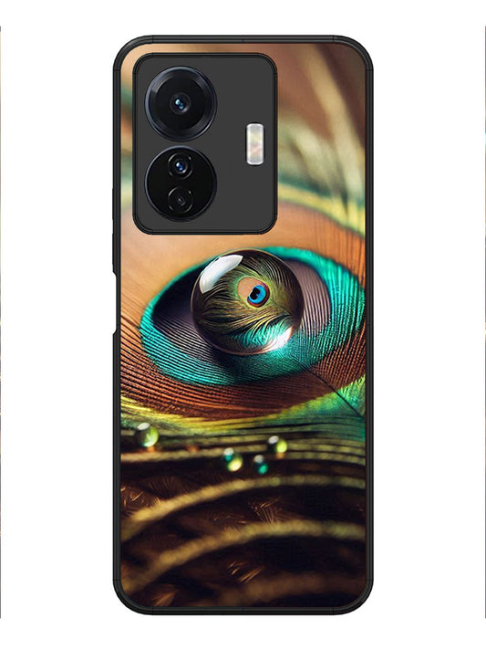 Vivo T1 Pro Water Drop On Peacock Feather