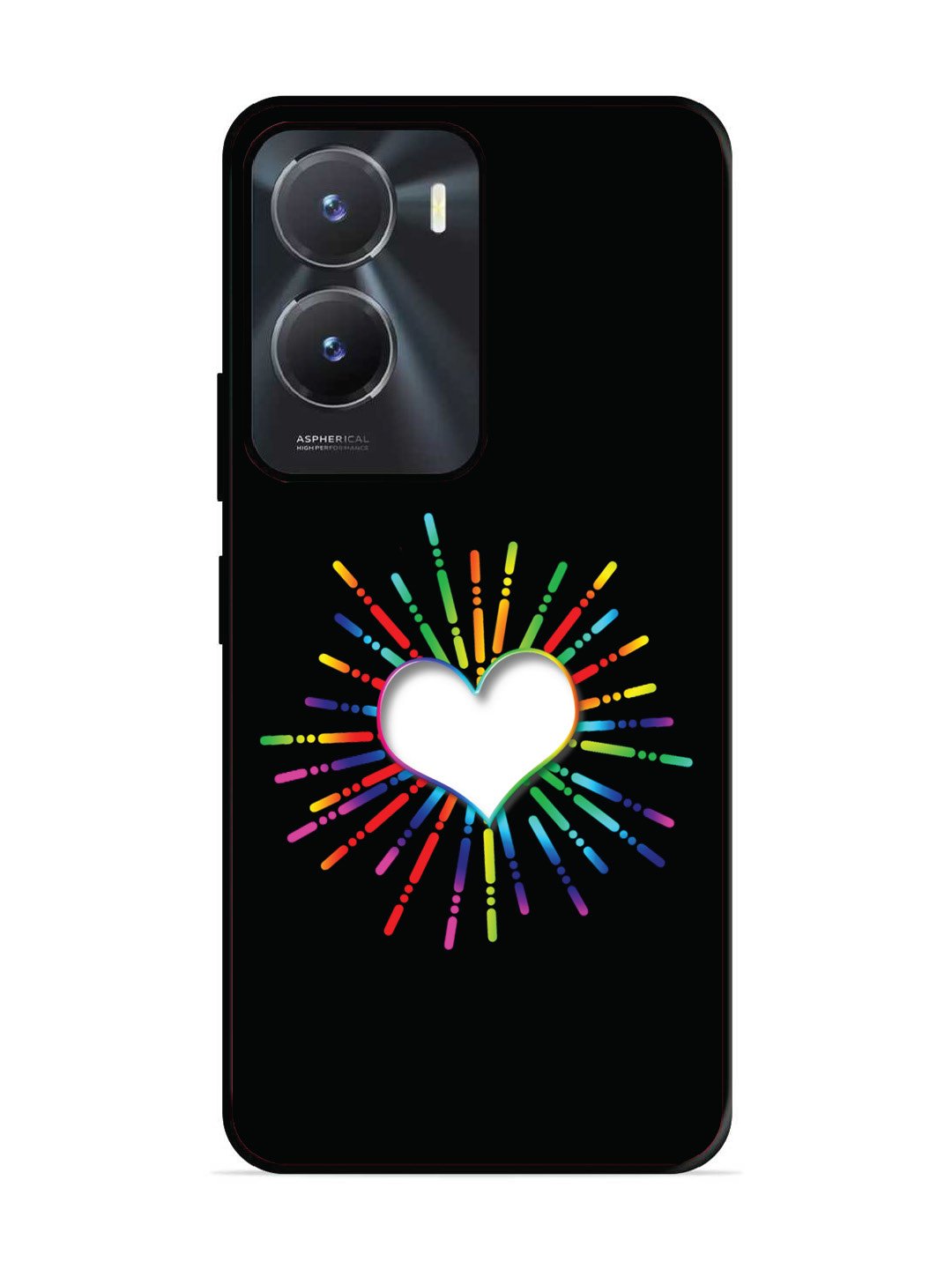 Vivo Y16 Colourful Heart on Black