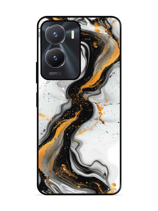 Vivo Y16 Black And Golden Marble Essence