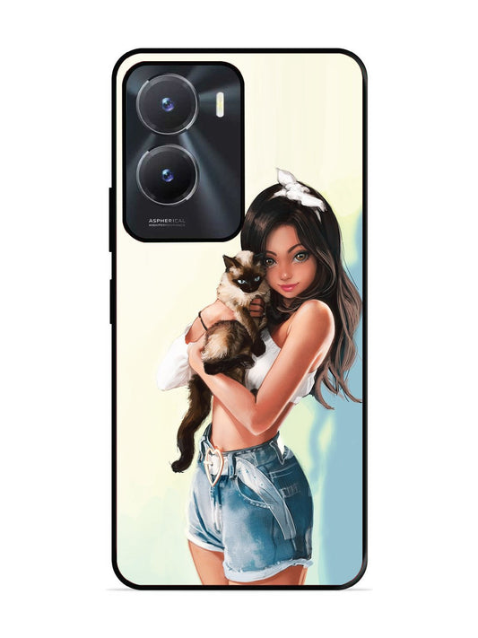 Vivo Y16 Cute Girl with Cat
